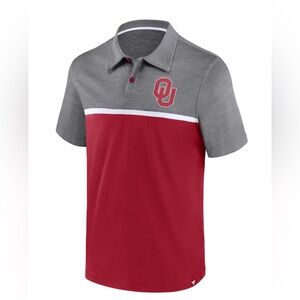 Fanatics Oklahoma Sooners college men’s Polo Crimson red gray size medium‎